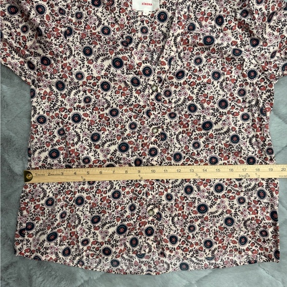 Xirena Prairie Floral Long Sleeve Cotton Sadie Blouse Size Small - Picture 10 of 14